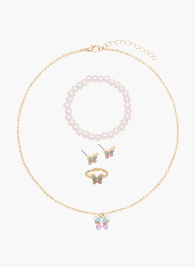 فلورا بيلا من شو إكسبرس طقم مجوهرات مزين بفراشة من  قطع لمجموعات رمضان